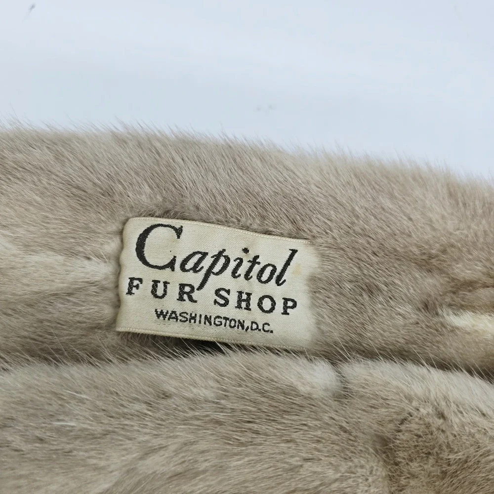 Vintage 60s Capitol Fur Shop Fox Mink Stole Scarf 4 Full Pelts 48